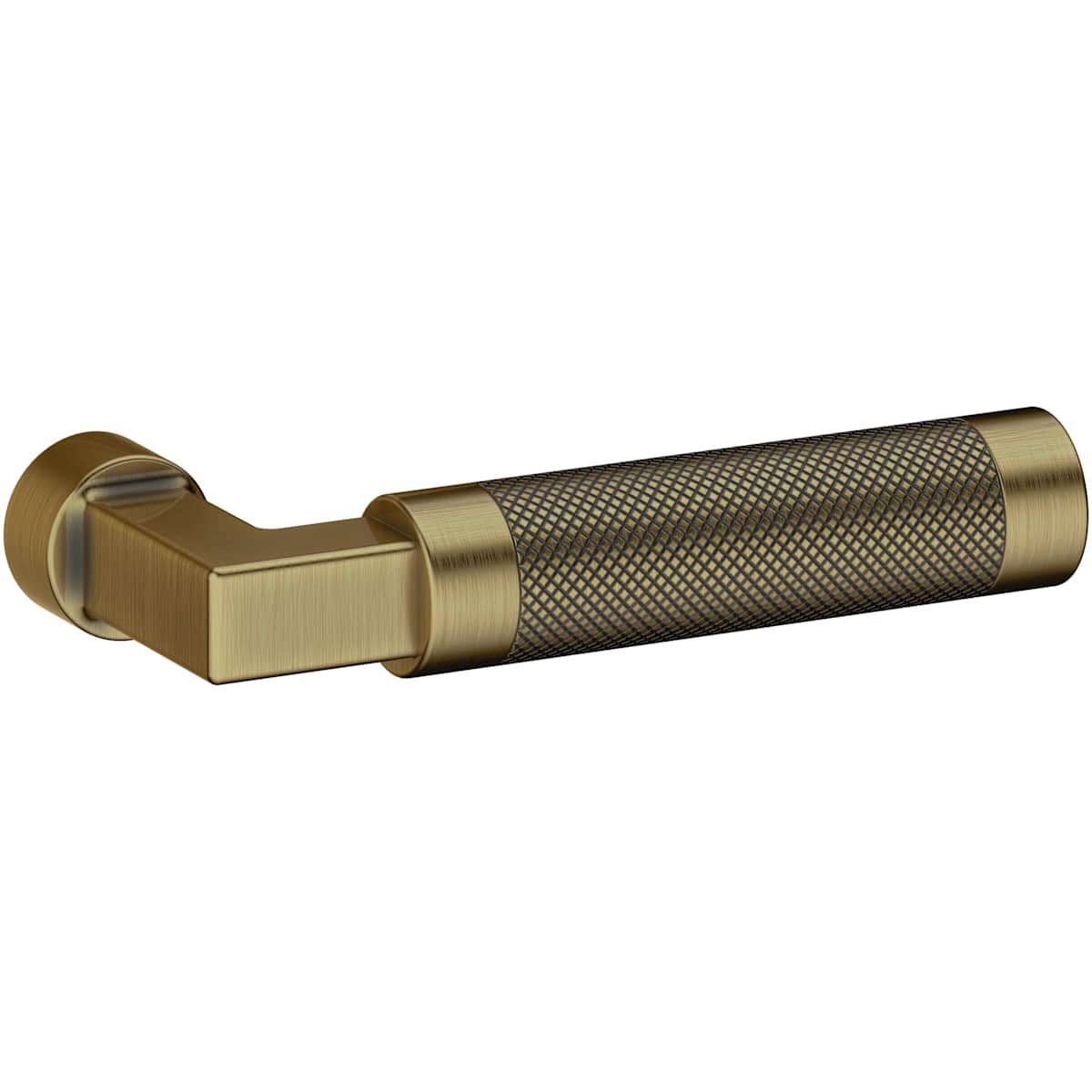Estate L030 Gramercy Knurled Right Handed Single Door Lever without Rosette – Satin Brass and Black