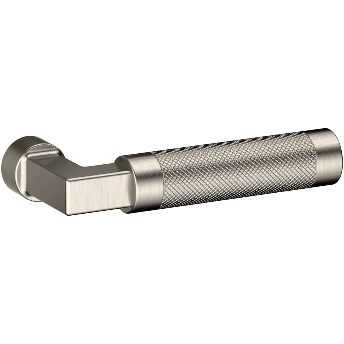 Estate L030 Gramercy Knurled Right Handed Single Door Lever without Rosette – Lifetime Satin Nickel