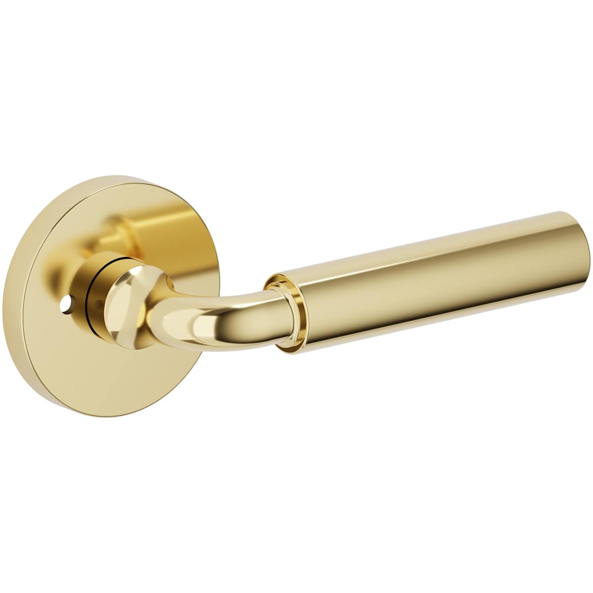 Estate L031 Curved Gramercy Privacy Door Lever Set with 5146 Rose – Lifetime Polished Brass