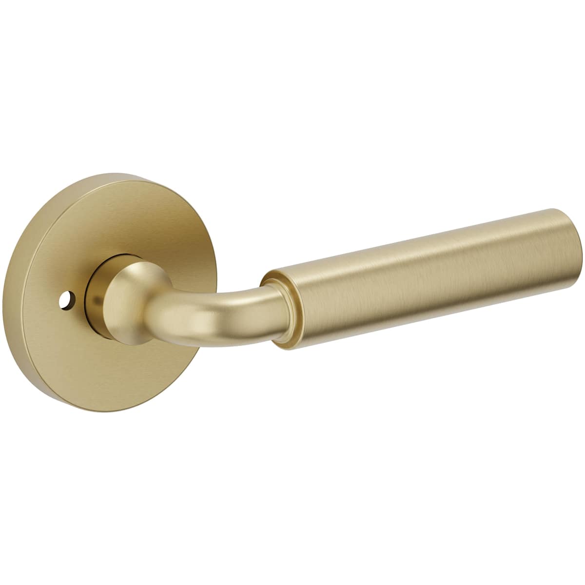 Estate L031 Curved Gramercy Privacy Door Lever Set with 5146 Rose – Lifetime Satin Brass