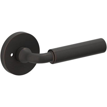 Estate L031 Curved Gramercy Privacy Door Lever Set with 5146 Rose – Venetian Bronze