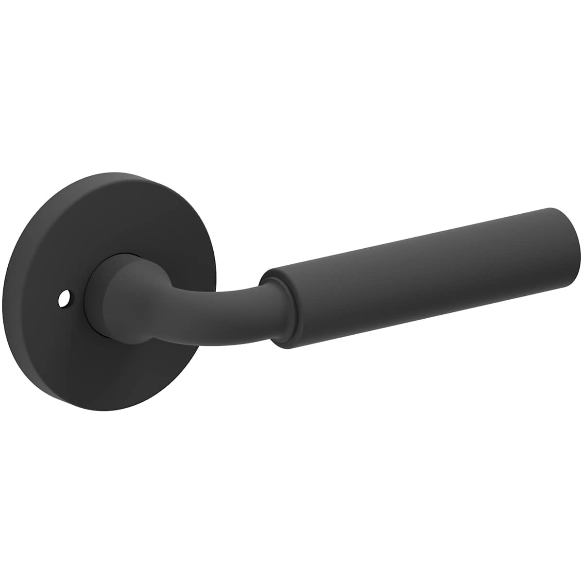 Estate L031 Curved Gramercy Privacy Door Lever Set with 5146 Rose – Satin Black