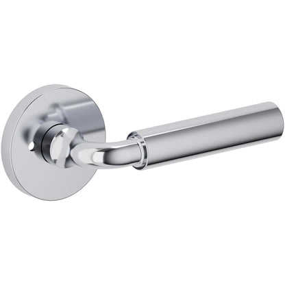 Estate L031 Curved Gramercy Privacy Door Lever Set with 5146 Rose – Polished Chrome