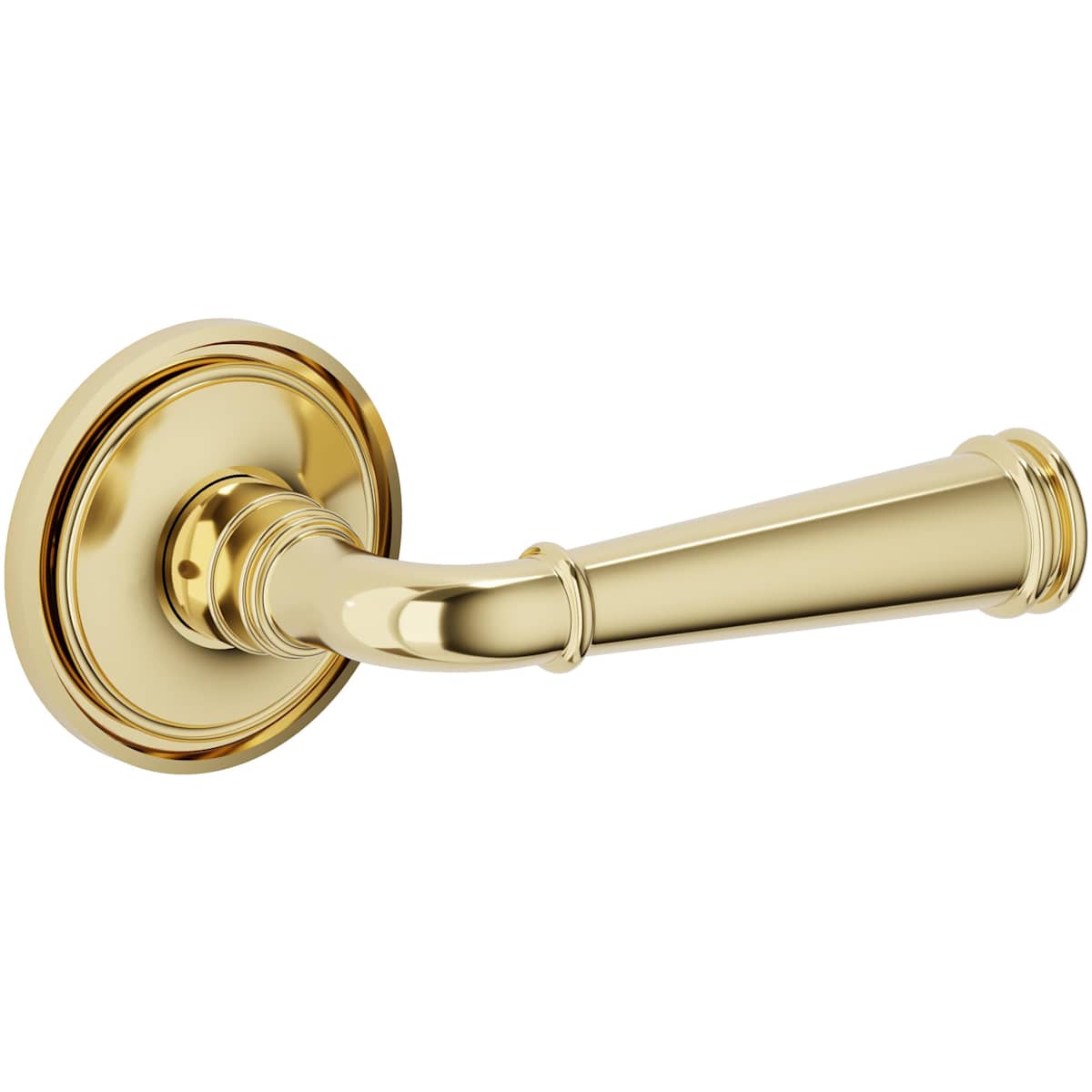 Estate L033 Briarcrest Passage Door Lever Set with 5070 Rose – Lifetime Polished Brass