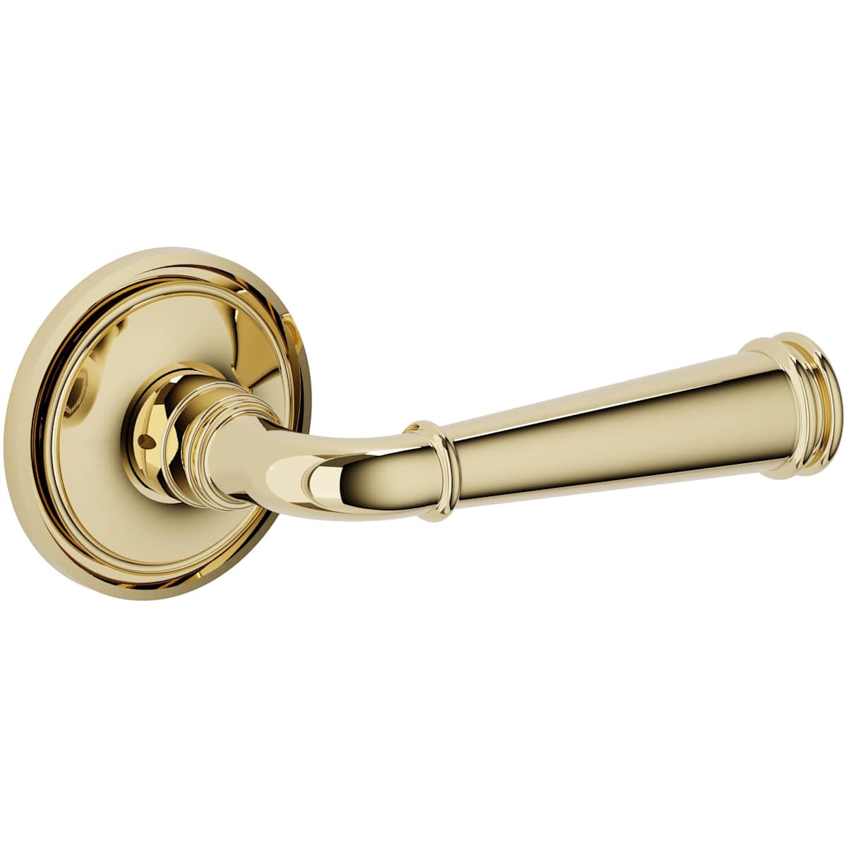 Estate L033 Briarcrest Passage Door Lever Set with 5070 Rose – Non-Lacquered Brass