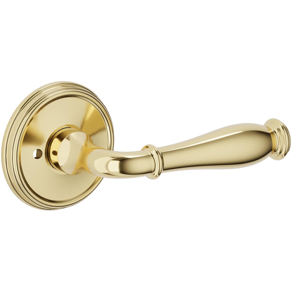 Estate L034 Nashville Privacy Door Lever Set with 5134 Rose – Lifetime Polished Brass