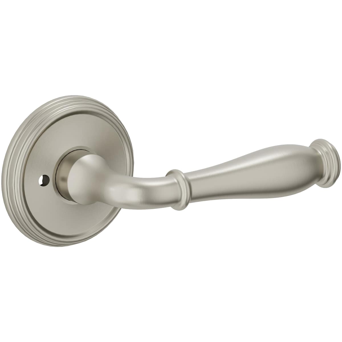 Estate L034 Nashville Privacy Door Lever Set with 5134 Rose – Lifetime Satin Nickel