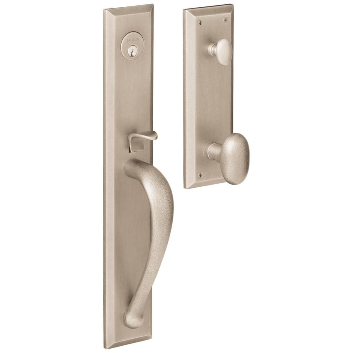 Baldwin Cody Full Mortise Handleset Trim with 5432 Knob - Lifetime Polished Nickel - Full Dummy