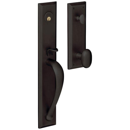 Baldwin Cody Full Mortise Handleset Trim with 5432 Knob - Non-Lacquered Brass - Full Dummy