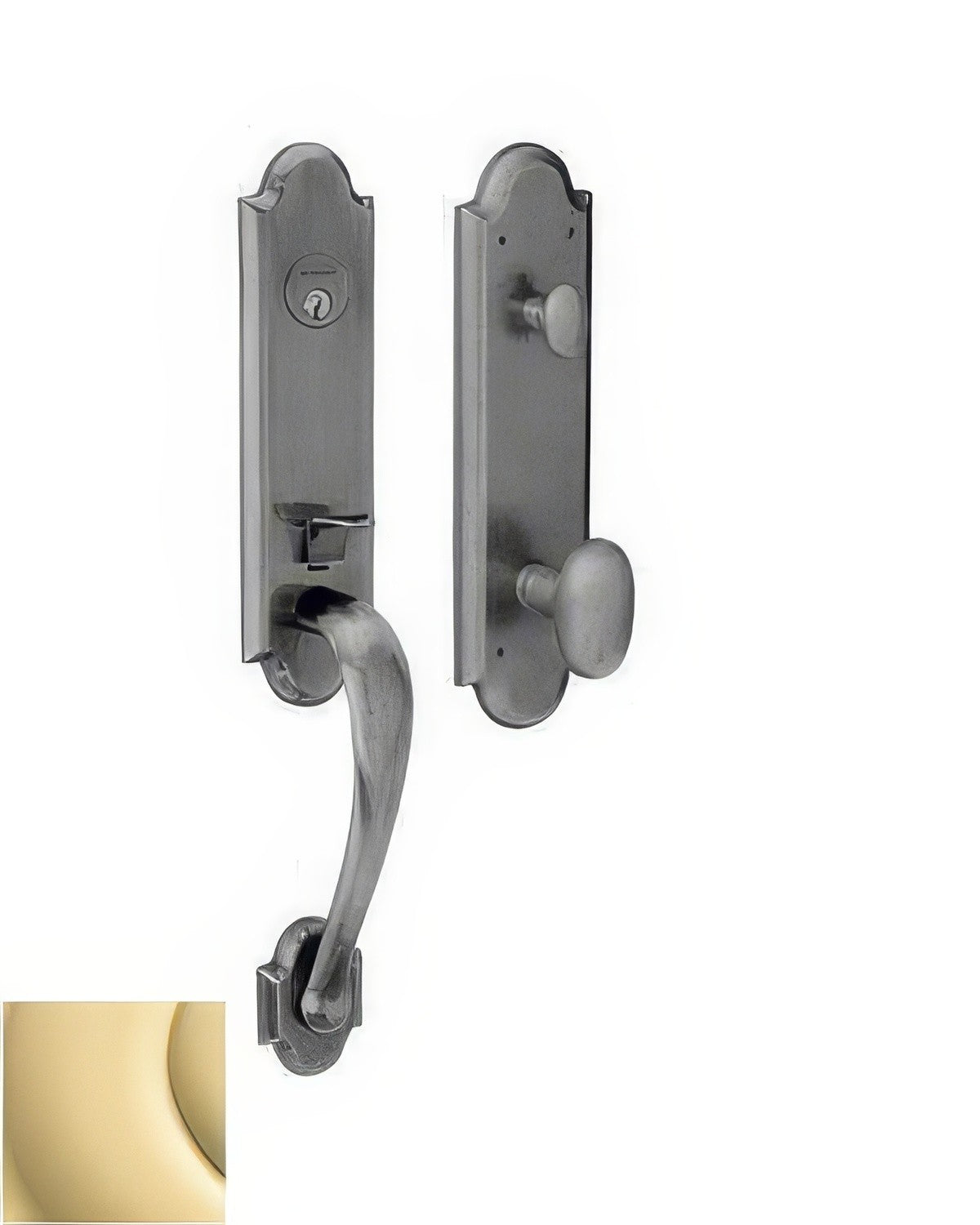 Boulder 3/4-Escutcheon Baldwin mortise door lock in Non-Lacquered Brass