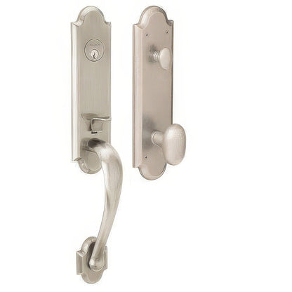 Boulder 3/4-Escutcheon Baldwin mortise door lock in Lifetime Satin Nickel