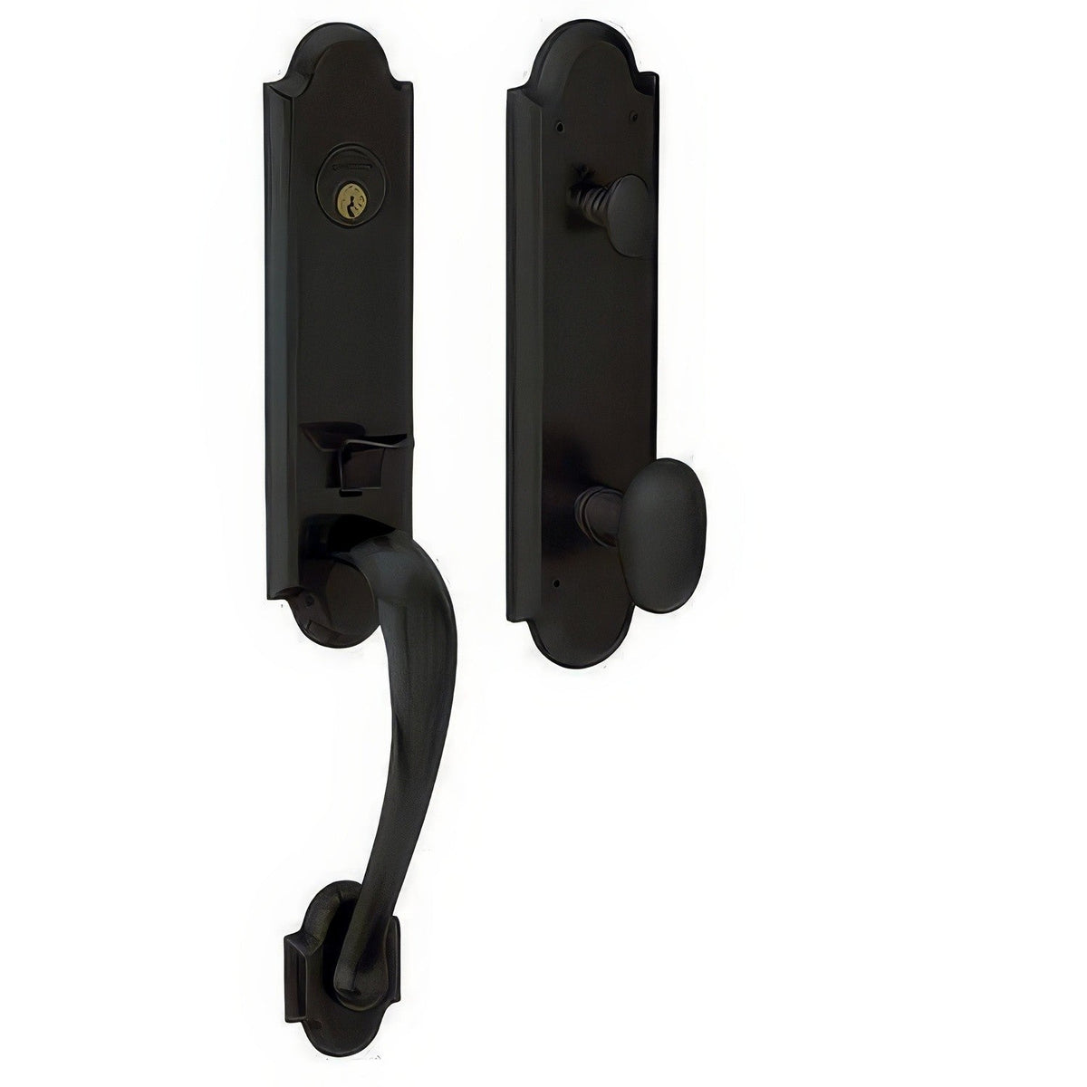 Boulder 3/4-Escutcheon Baldwin mortise door lock in Satin Black