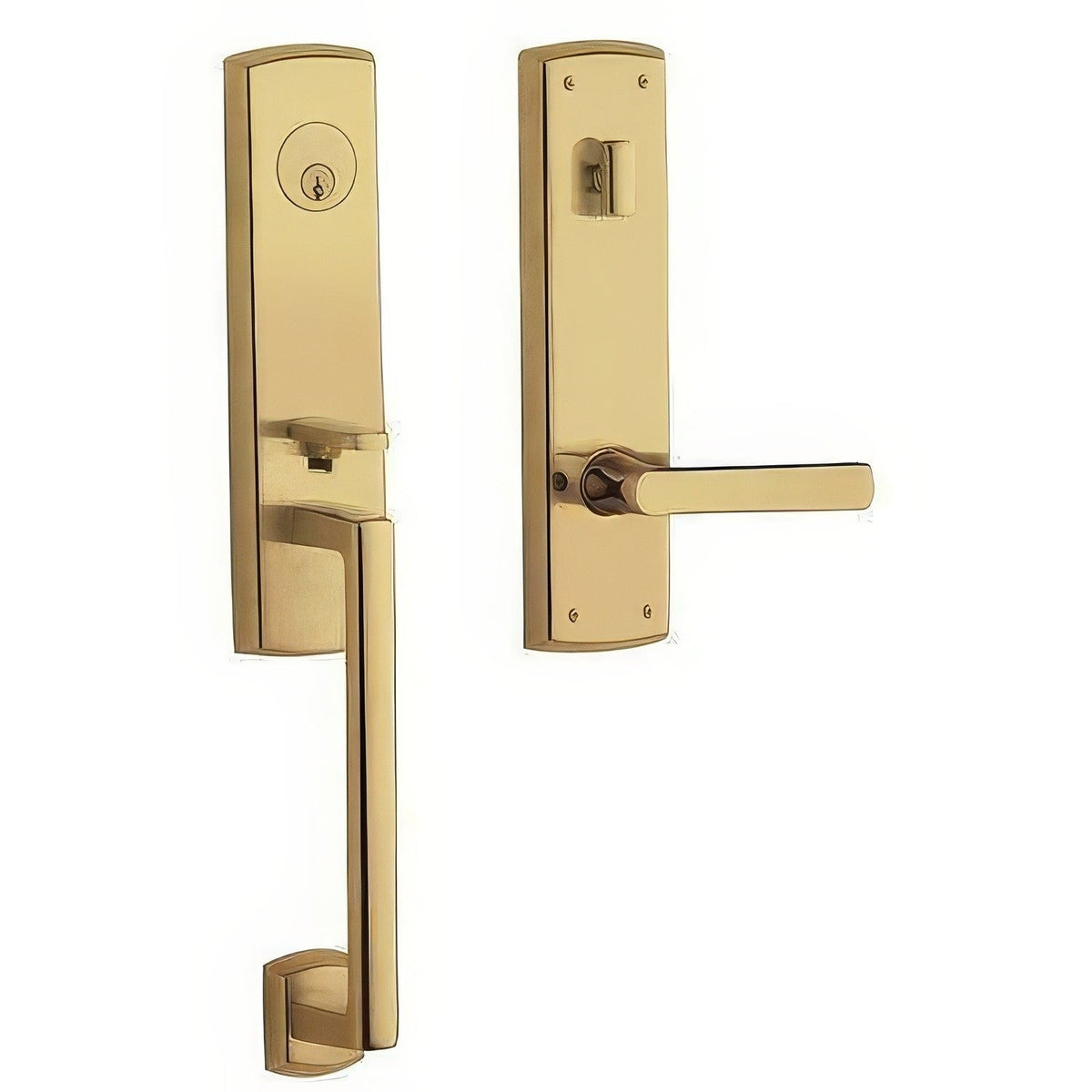 Soho 3/4-Escutcheon Baldwin mortise door lock in Non-Lacquered Brass