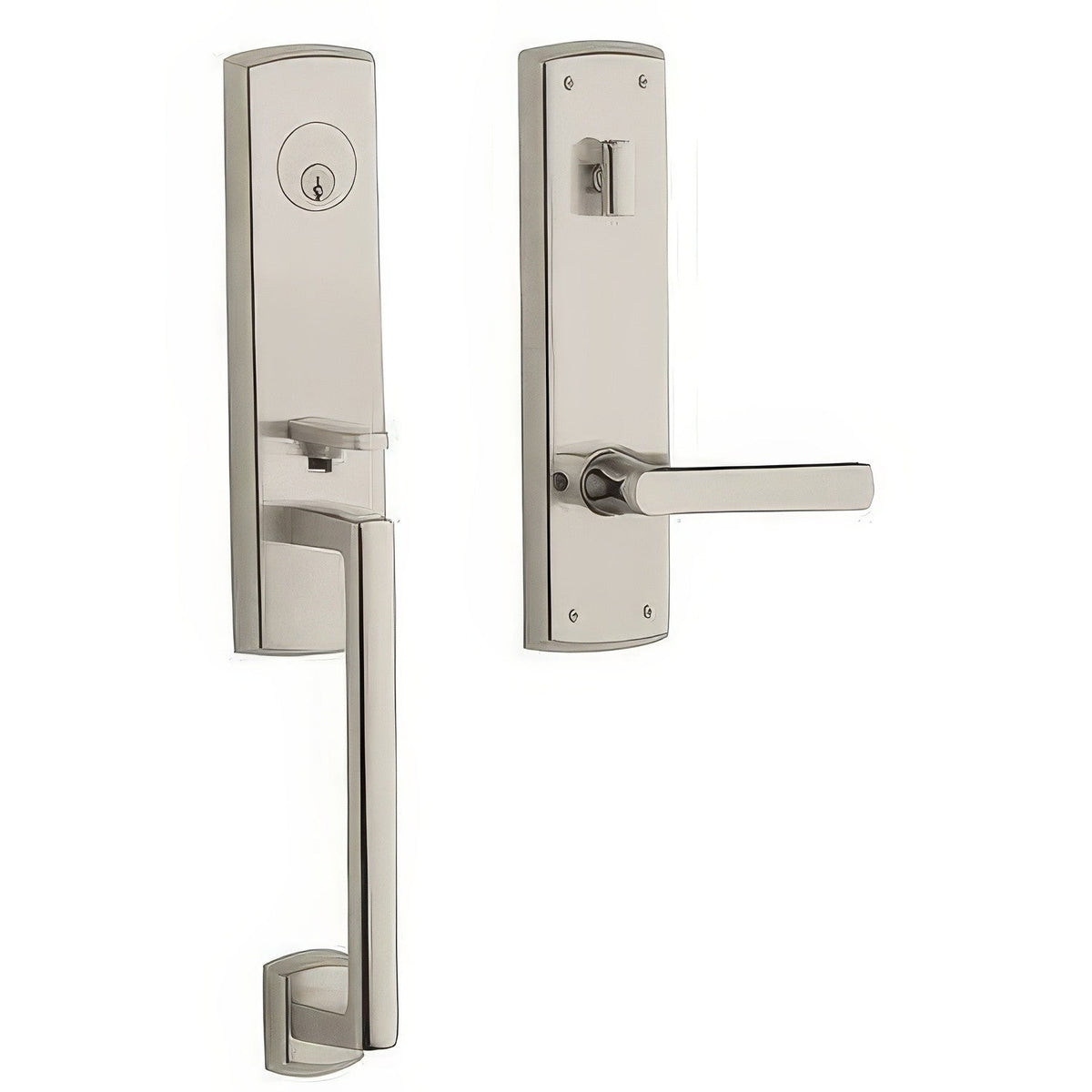 Soho 3/4-Escutcheon Baldwin mortise door lock in Lifetime Polished Nickel