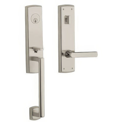 Soho 3/4-Escutcheon Baldwin mortise door lock in Lifetime Polished Nickel