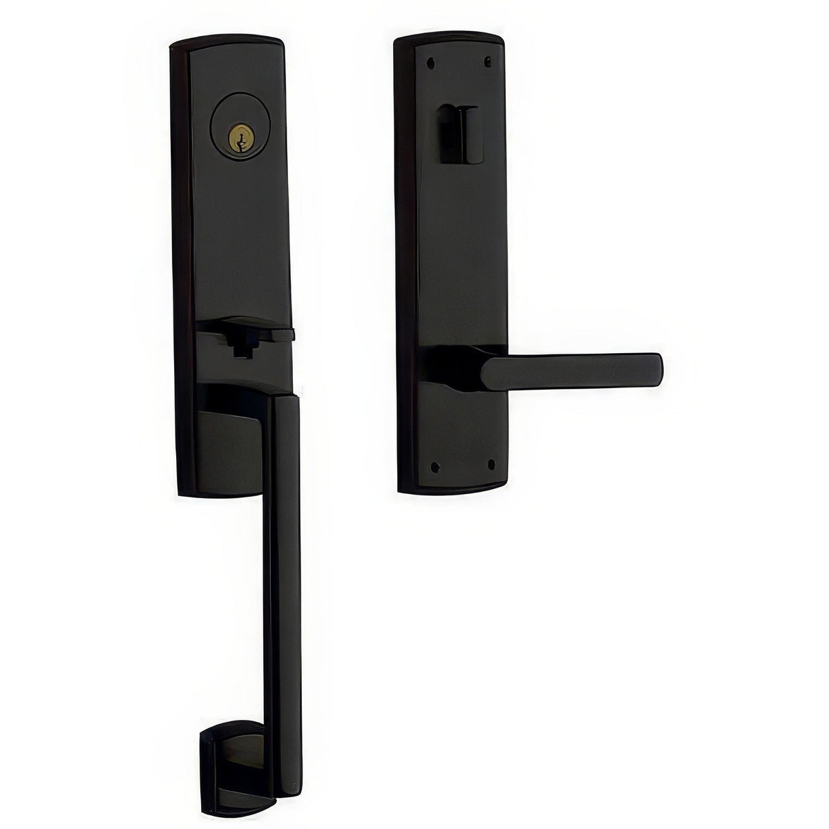 Soho 3/4-Escutcheon Baldwin mortise door lock in Satin Black