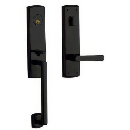 Soho 3/4-Escutcheon Baldwin mortise door lock in Satin Black