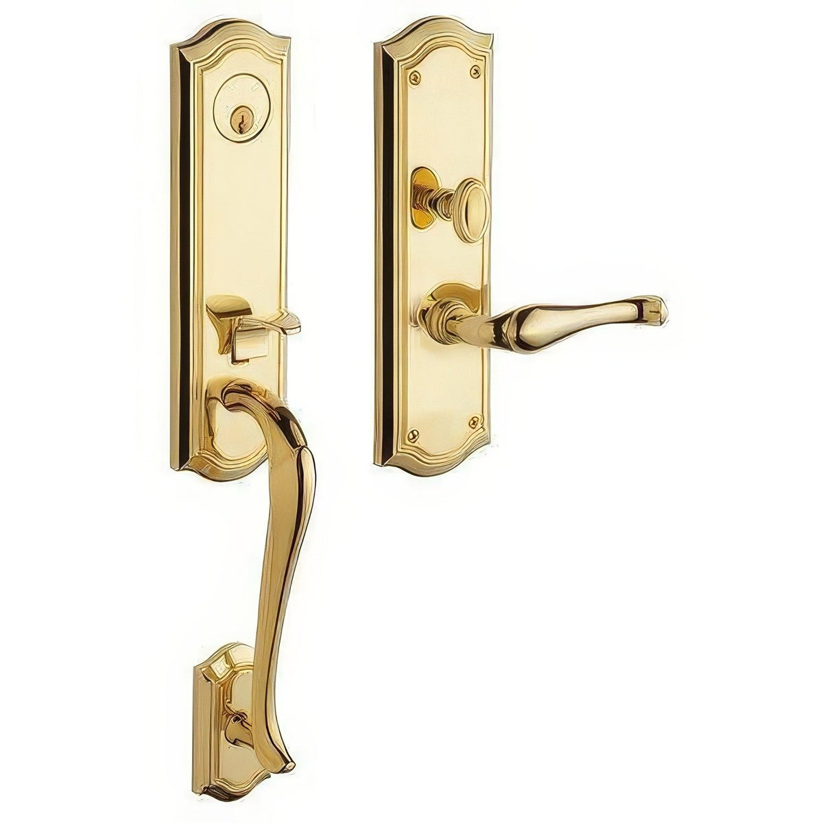 Bethpage Baldwin mortise door lock in Non-Lacquered Brass