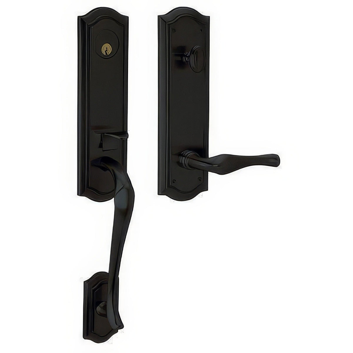 Bethpage Baldwin mortise door lock in Satin Black