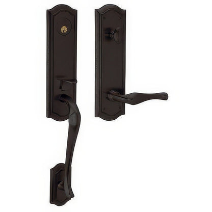 Bethpage Baldwin mortise door lock in Distressed Oil Rubbed Bronze