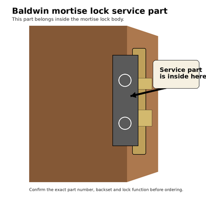 Baldwin 8490.000.043 stop ball is an internal mortise lock service part