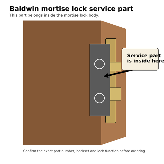 Baldwin 8490.000.043 stop ball is an internal mortise lock service part