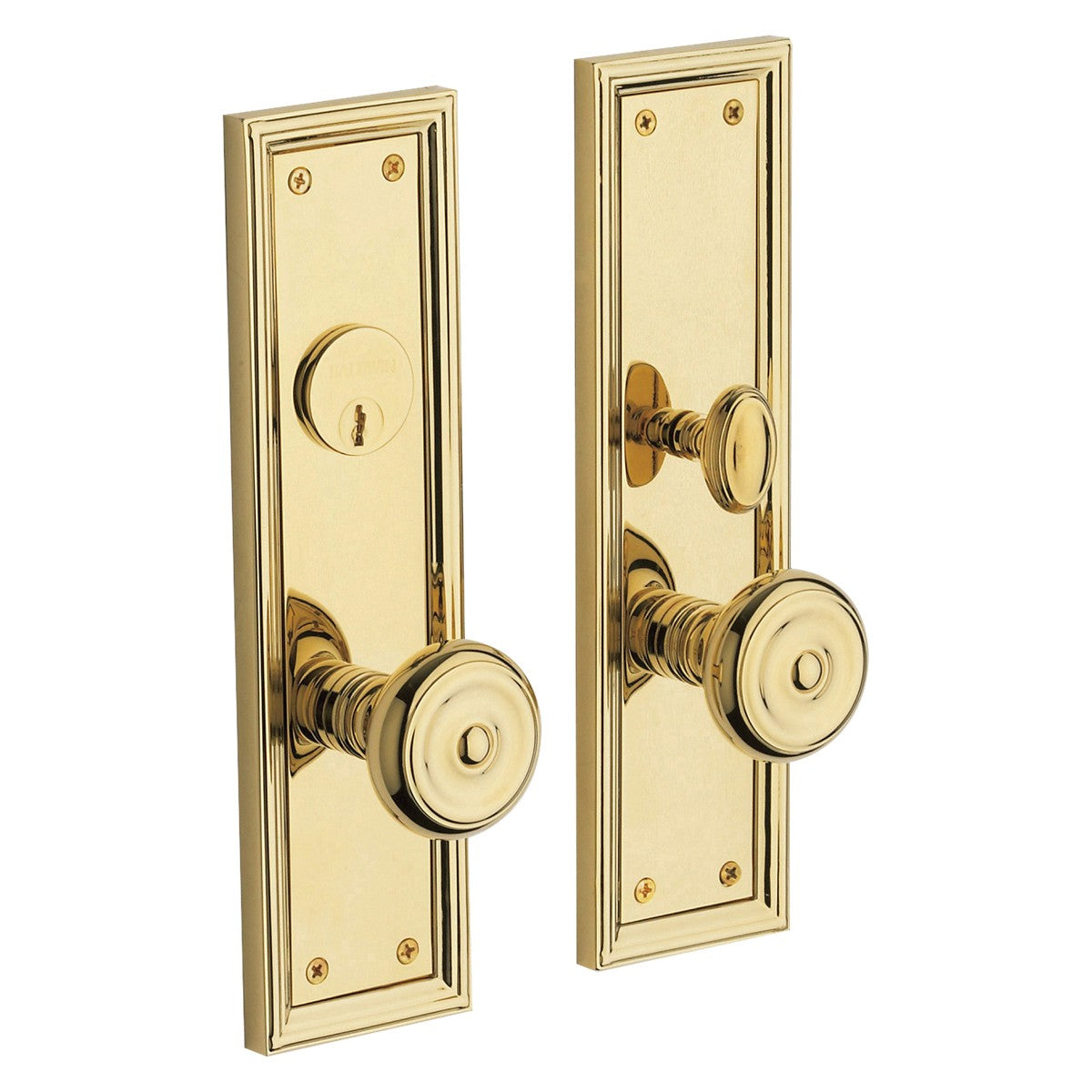 Nashville Baldwin mortise door lock in Non-Lacquered Brass