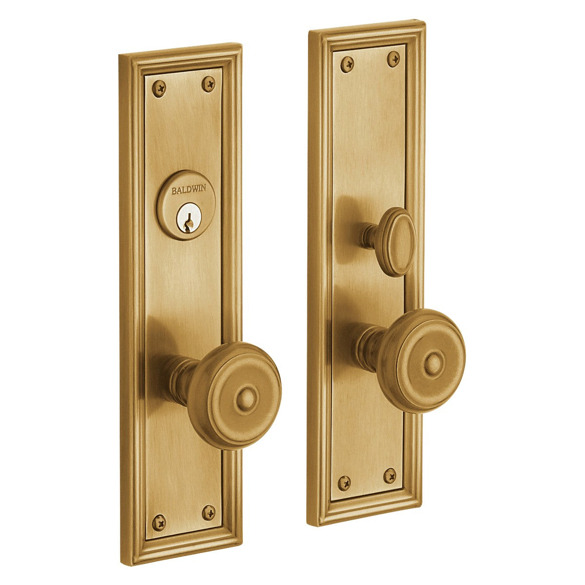 Nashville Baldwin mortise door lock in Vintage Brass