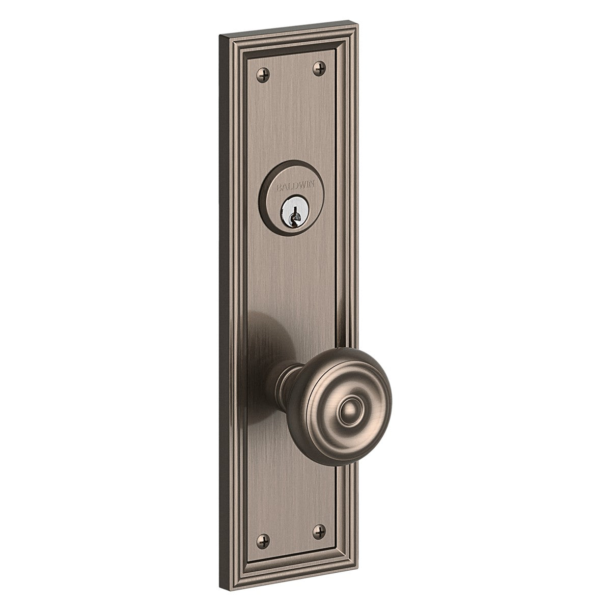 Nashville Baldwin mortise door lock in Lifetime Graphite Nickel