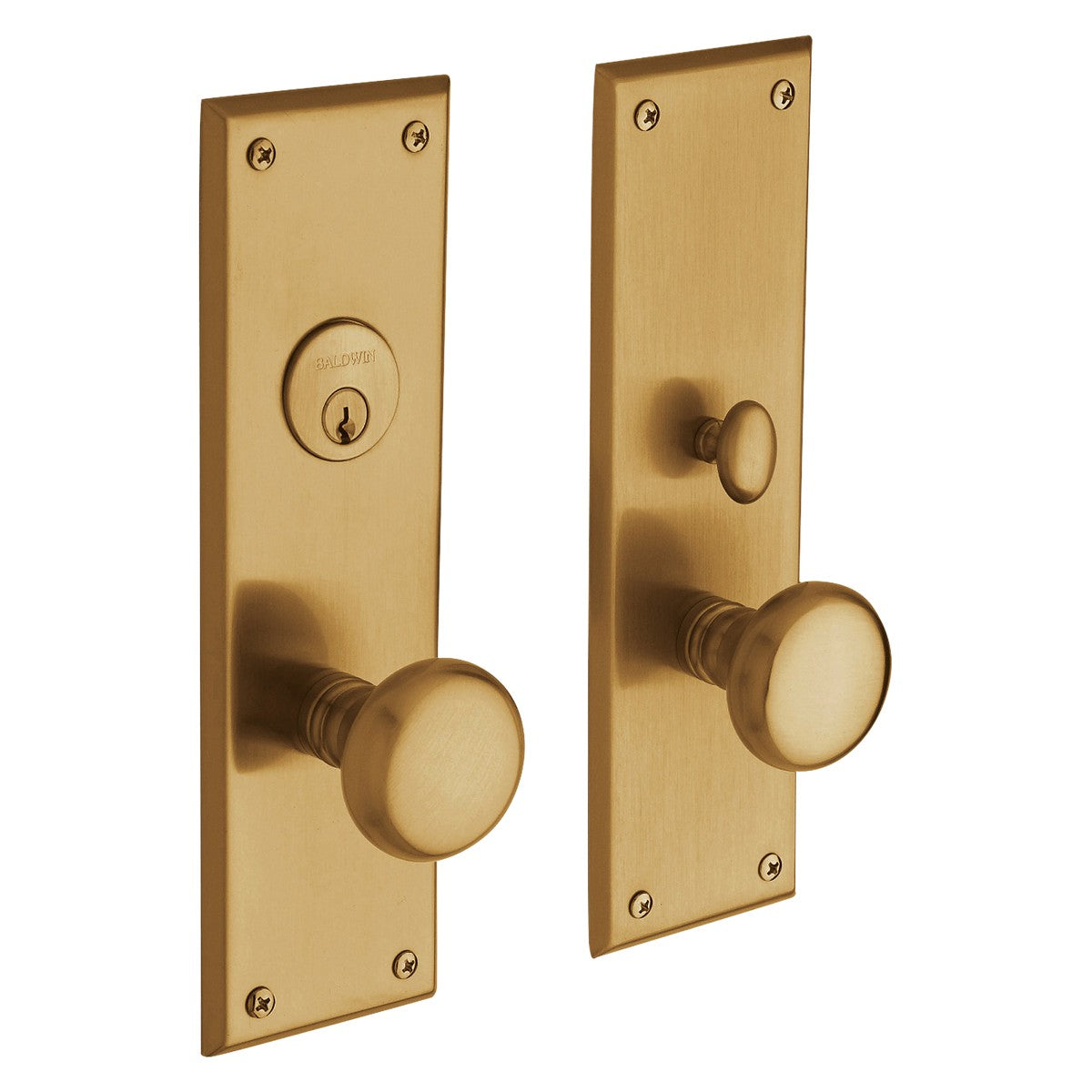 Baltimore Baldwin mortise door lock in Vintage Brass