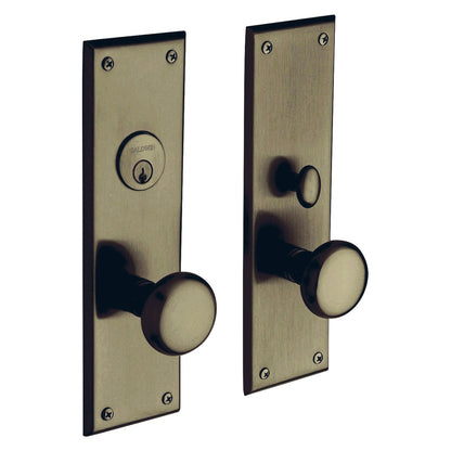 Baltimore Baldwin mortise door lock in Satin Brass and Black