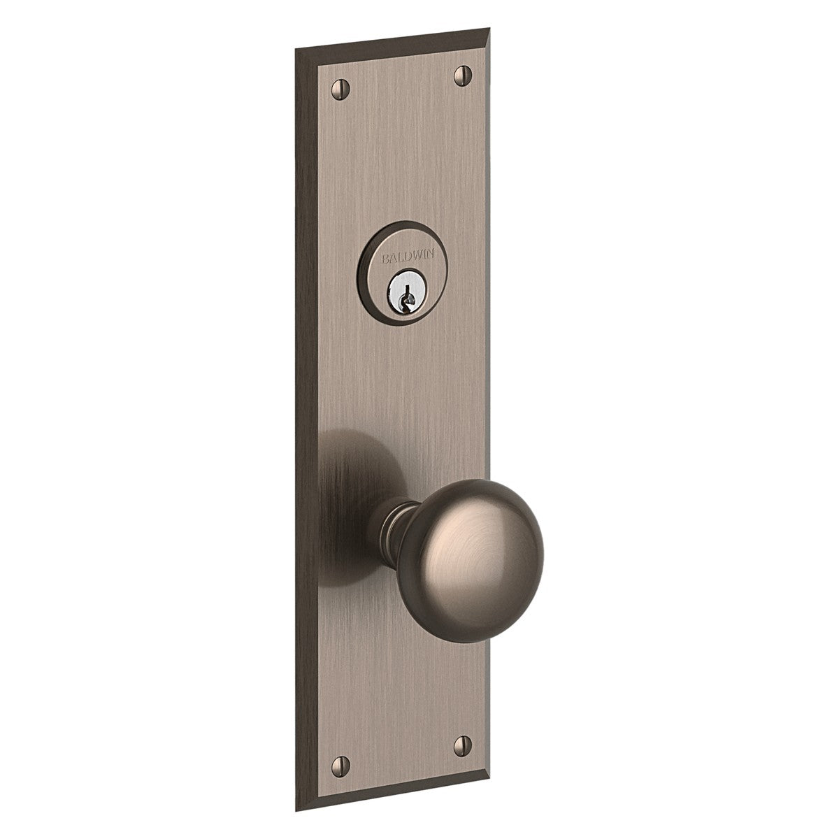 Baltimore Baldwin mortise door lock in Lifetime Graphite Nickel