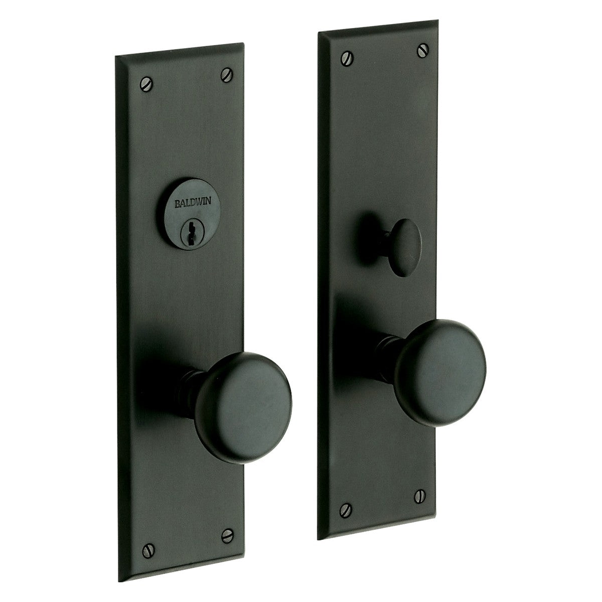 Baltimore Baldwin mortise door lock in Satin Black
