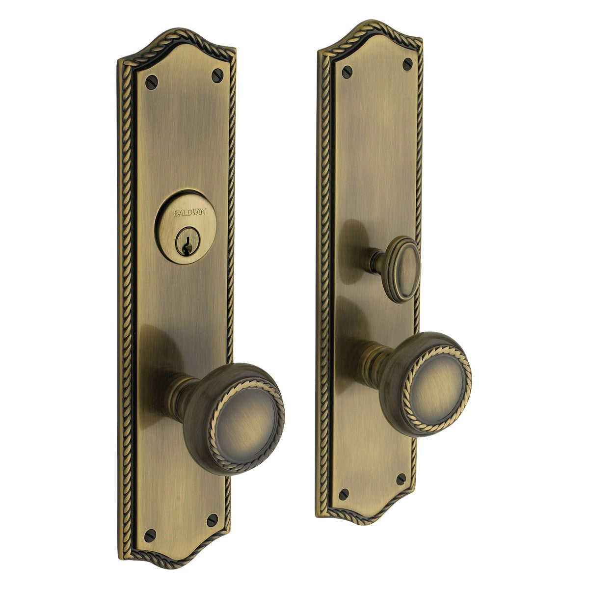 Barclay Baldwin mortise door lock in Satin Brass and Black