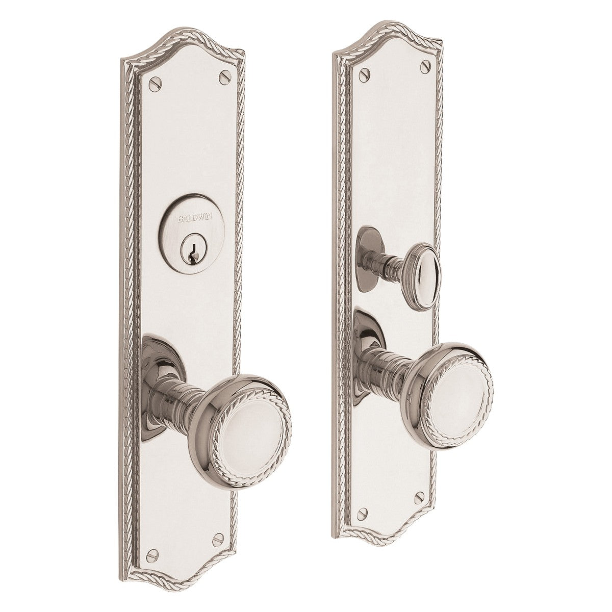 Barclay Baldwin mortise door lock in Lifetime Polished Nickel
