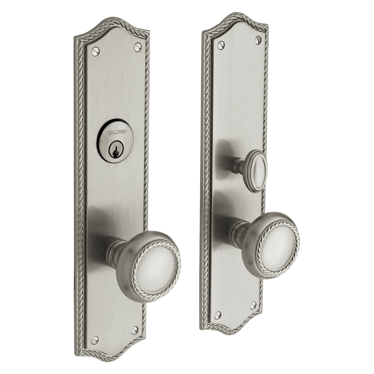 Barclay Baldwin mortise door lock in Lifetime Satin Nickel
