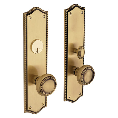 Barclay Baldwin mortise door lock in Satin Brass and Brown