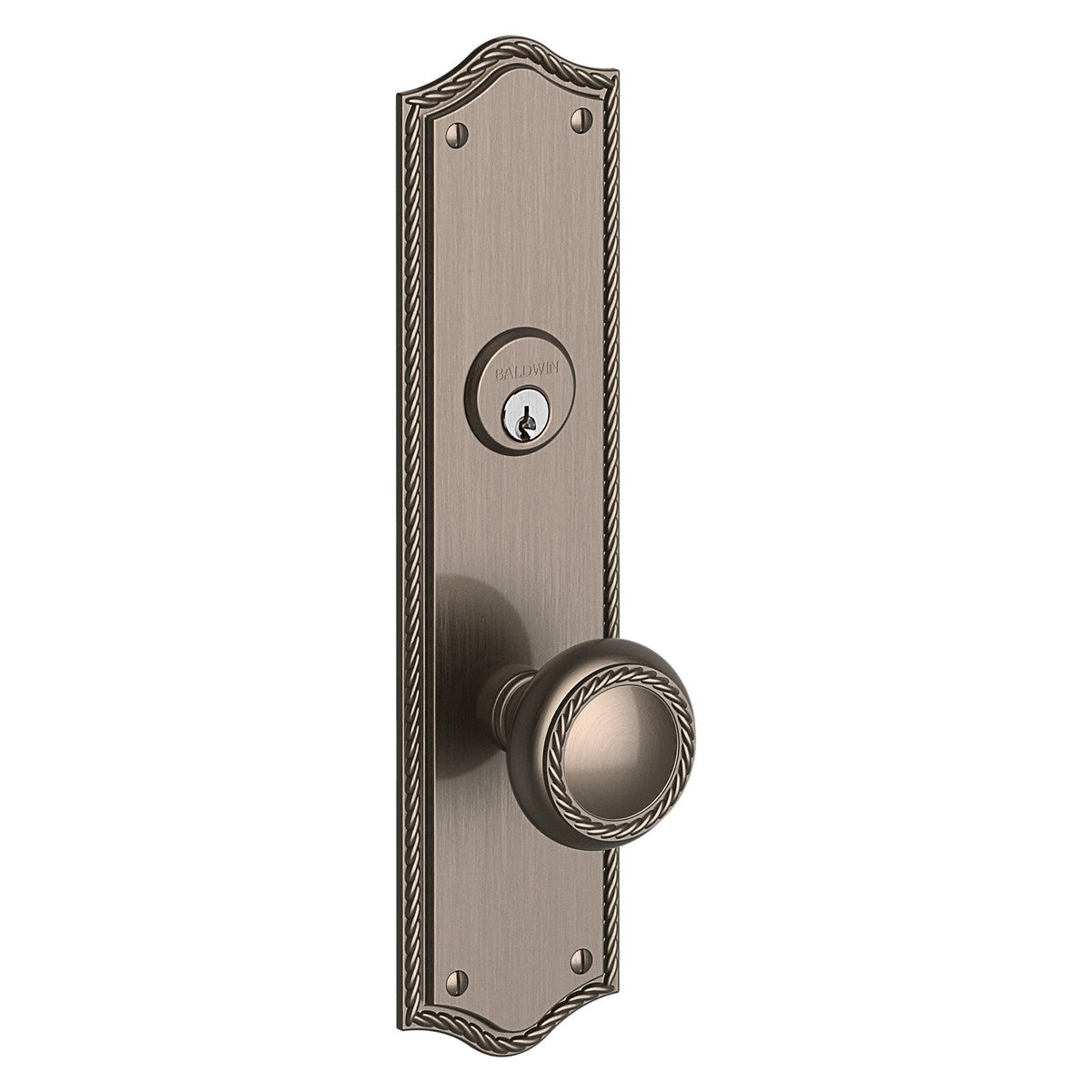 Barclay Baldwin mortise door lock in Lifetime Graphite Nickel