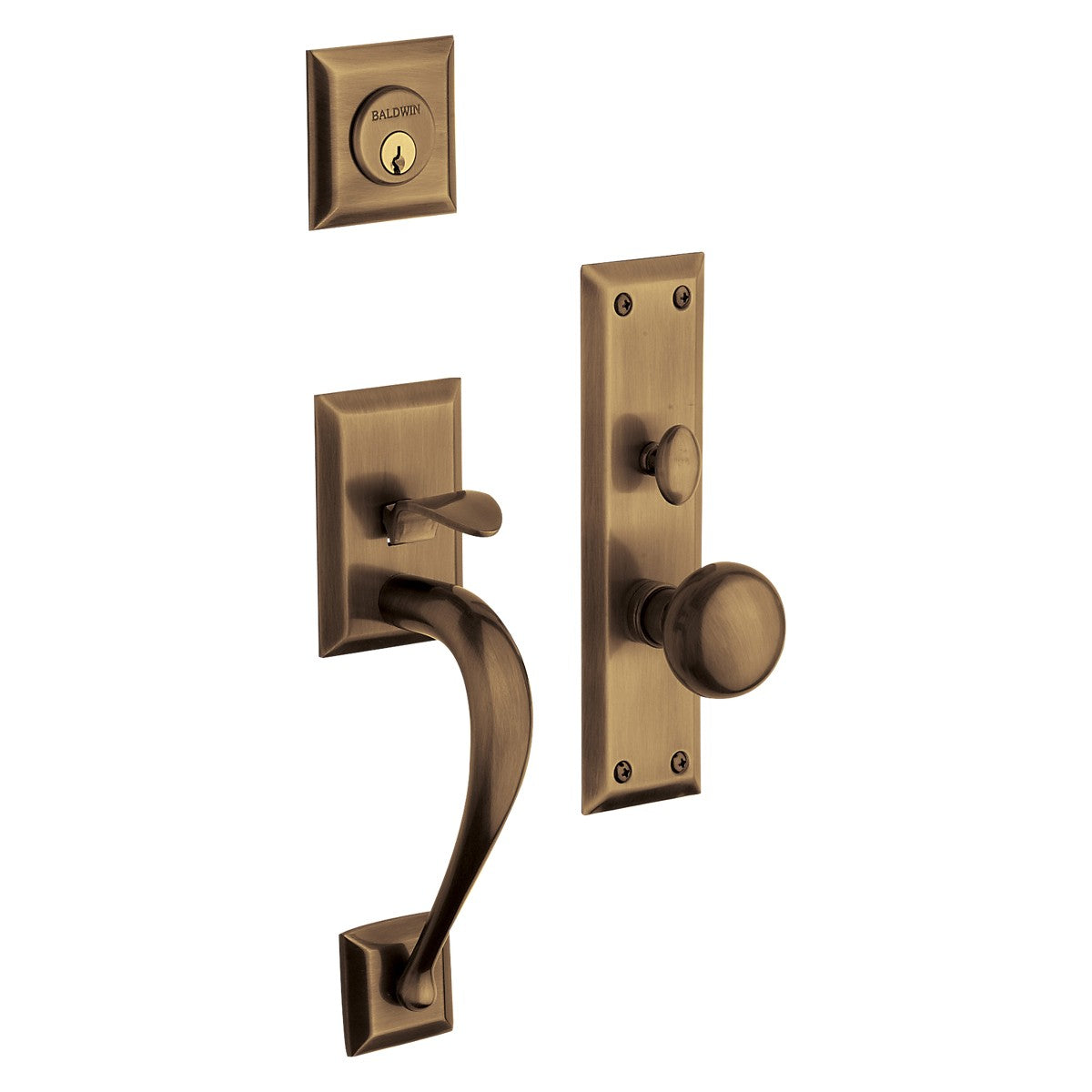 Concord Baldwin mortise door lock in Satin Brass and Black