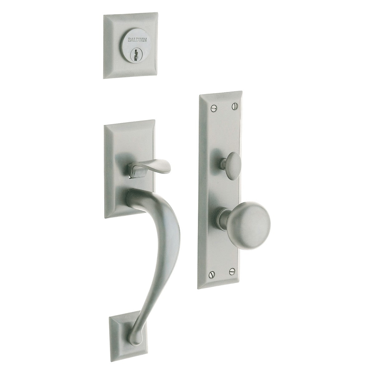 Concord Baldwin mortise door lock in Lifetime Satin Nickel