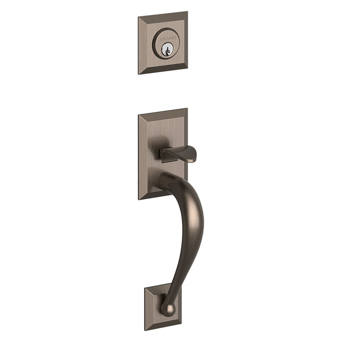 Concord Baldwin mortise door lock in Lifetime Graphite Nickel
