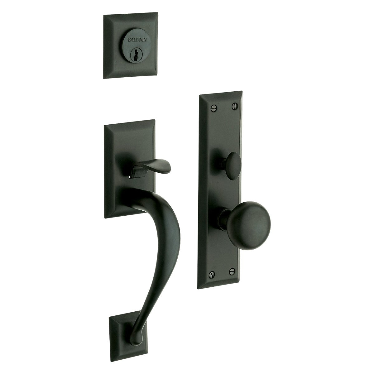 Concord Baldwin mortise door lock in Satin Black