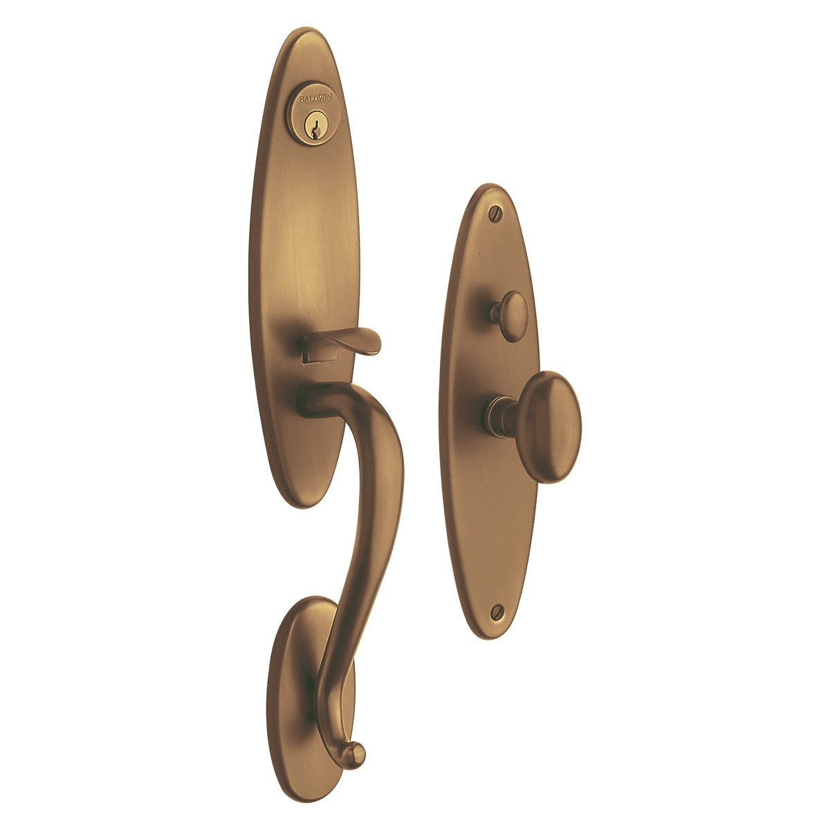 Springfield Baldwin mortise door lock in Satin Brass and Brown