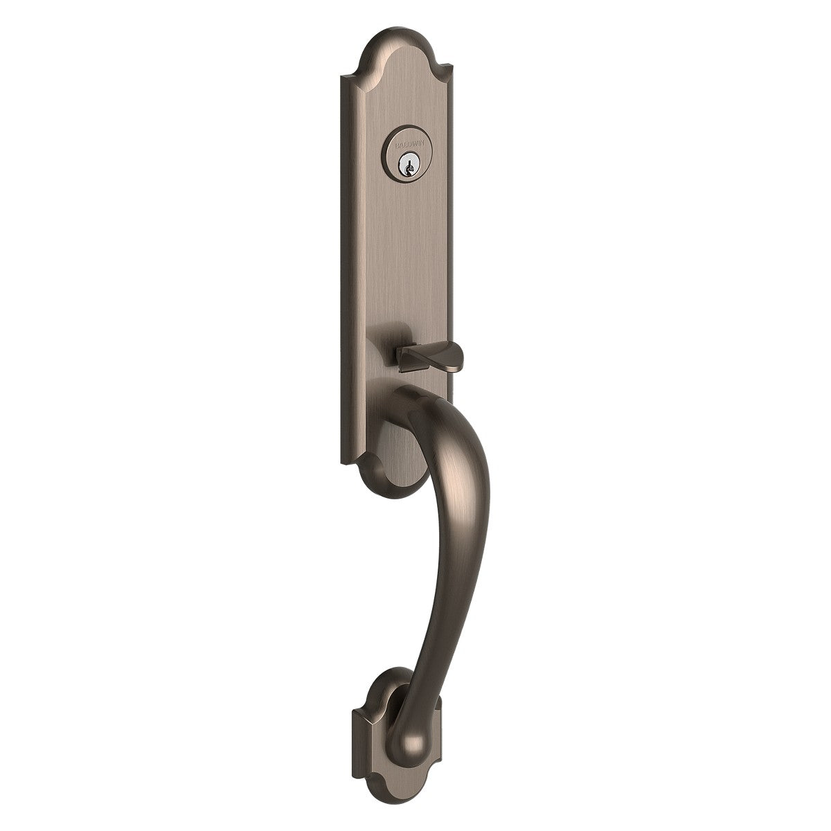 Boulder 3/4-Escutcheon Baldwin mortise door lock in Lifetime Graphite Nickel