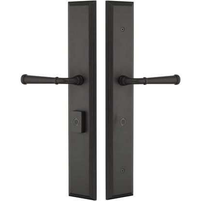 Emtek Melrose Multi Point Trim – Half Inactive / Half Passage – Unlacquered Brass