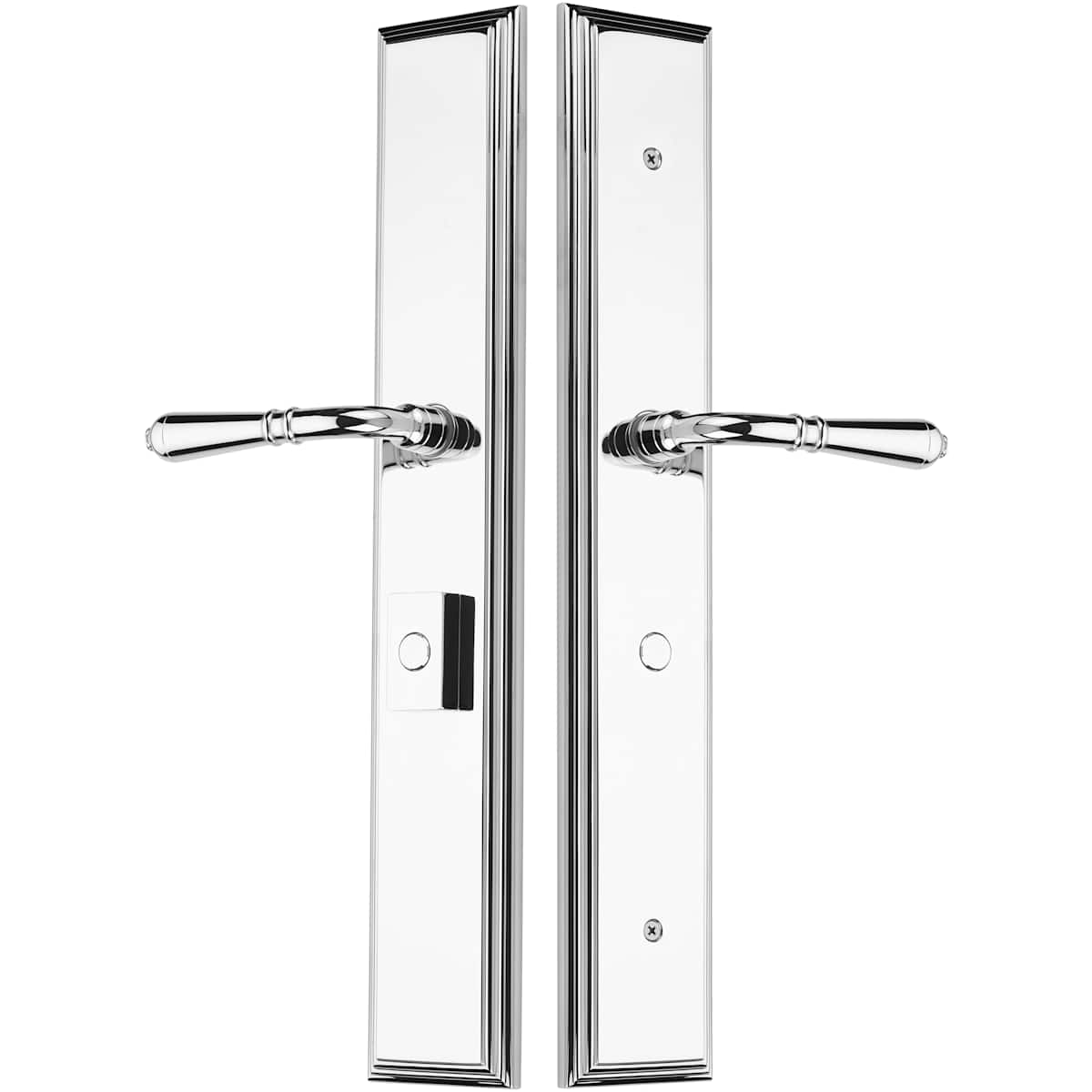 Emtek Melrose Multi Point Trim – Half Inactive / Half Passage – Pewter