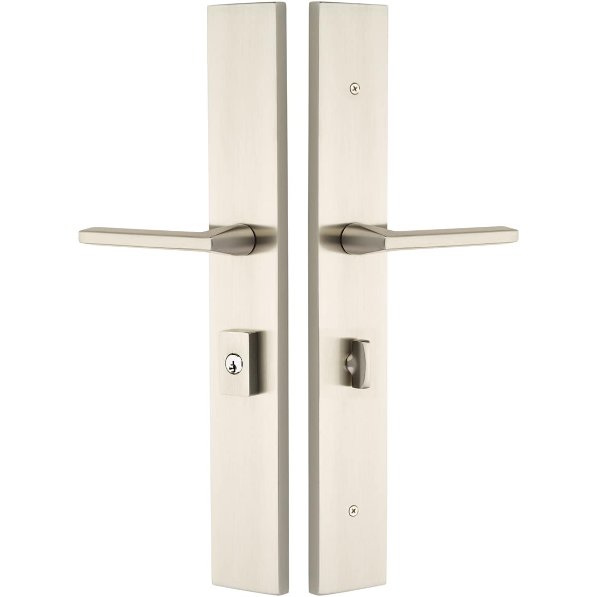 Emtek Modern Rectangular Multi Point Trim – Keyed Entry – Satin Brass