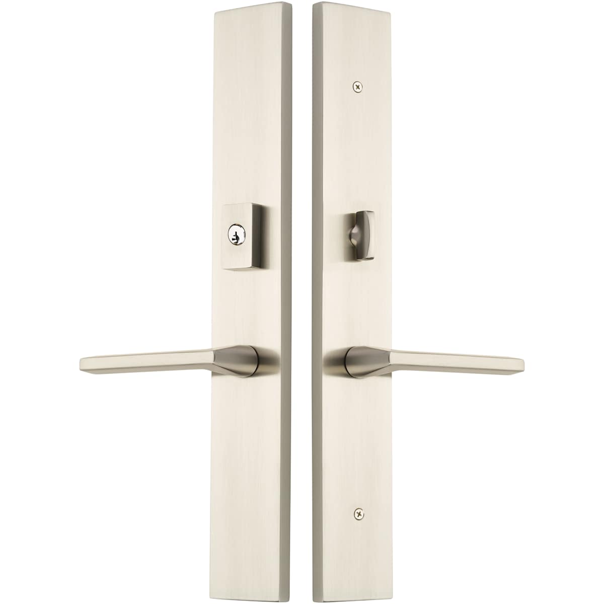 Emtek Modern Rectangular Multi Point Trim – Keyed Entry – Satin Brass