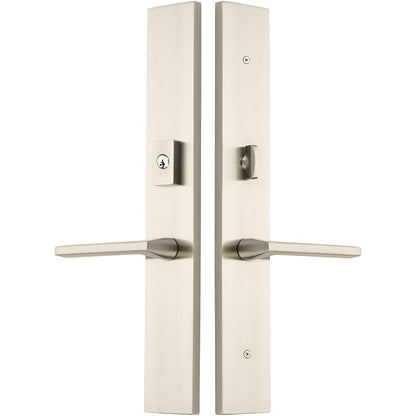Emtek Modern Rectangular Multi Point Trim – Keyed Entry – Satin Brass