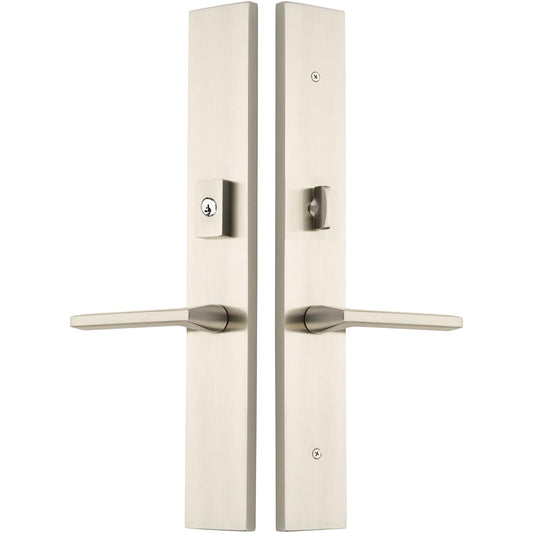 Emtek Modern Rectangular Multi Point Trim – Keyed Entry – Satin Brass